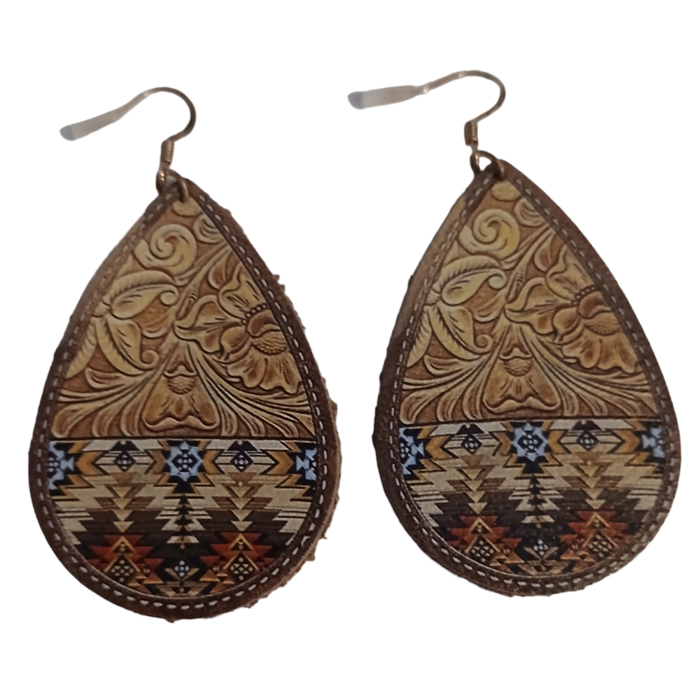 Bohemian Western Aztec Floral Vintage Style Dangle Droplet Earrings